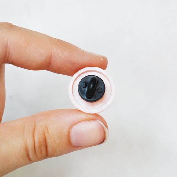 Pink Geometric Art Deco Button Pin - Picture 2 of 4